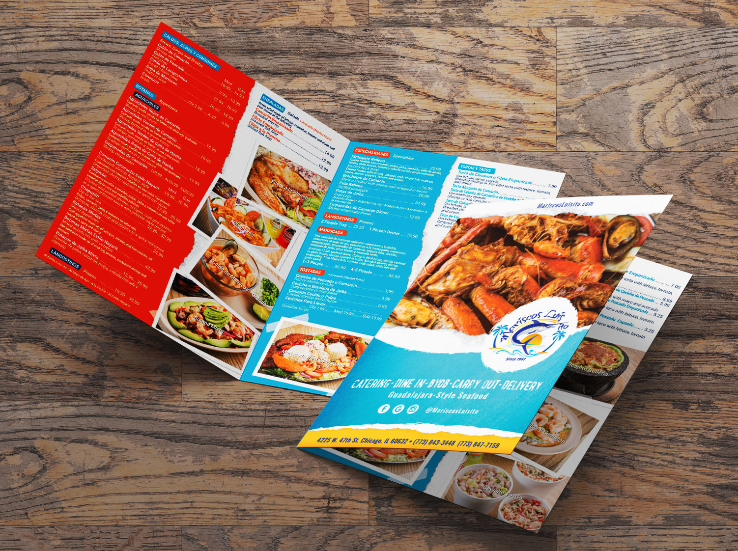 Mariscos Luisito Menu For A Seafood Restaurant Based In Chicago Il